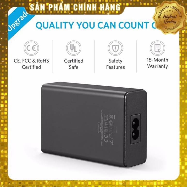 óc củ sạc nhanh 25W 5 cổng USB công nghệ PowerIQ hiệu Anker PowerPort 5 Lite (sạc nhanh Max 2.4A / Port) - Chính hãng