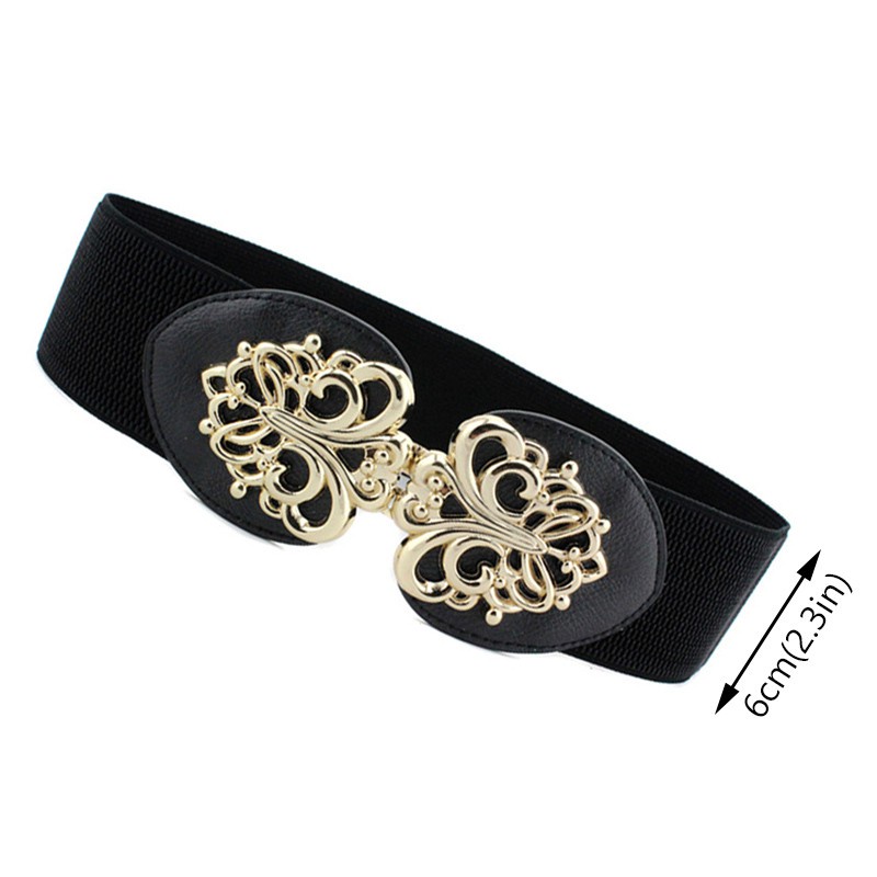Thắt lưng bản to mặt hình chiếc lá phong cách cổ điển cho nữ