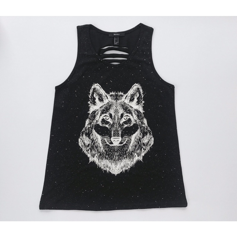 Áo 3 lỗ rách lưng in con chó sói Vnxk