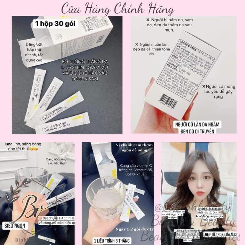 BỘT UỐNG TRẮNG DA LCYSTEIN LIFETOCOL