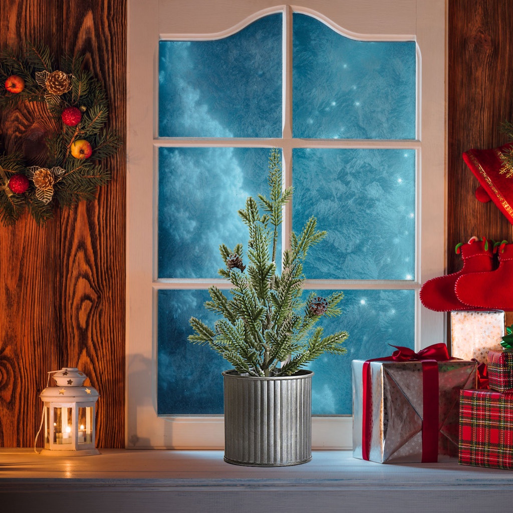 Cây Thông Giả Bằng Sắt PE 19X30.4Cm Dùng Trang Trí Giáng Sinh