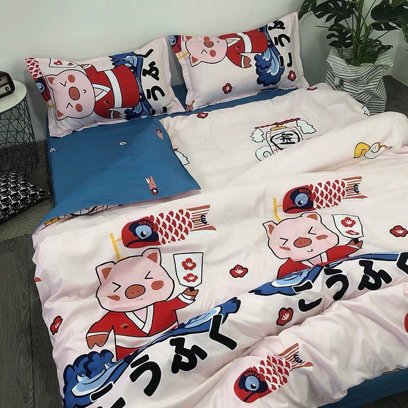 Bộ Chăn Ga Cotton POLY HEO THẦN TÀIchăn, ga, cotton, ga nệm, chăn ga, cotton poly, chăn nệm, chăn ga gối, bedding️