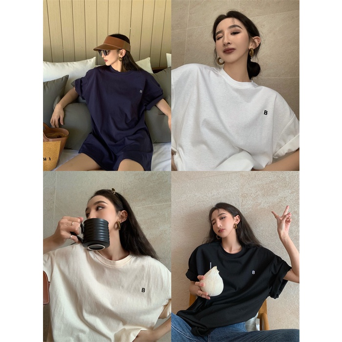 Áo Thun Nữ Ngắn Tay Cổ Tròn Thời Trang Hàn