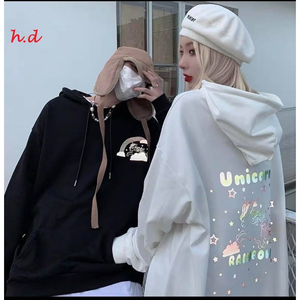 Áo hoodie nam nữ ngựa phản quang Unicorn