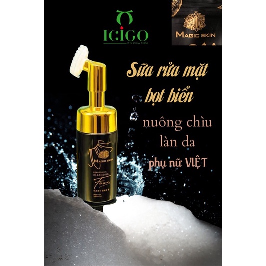 sữa rửa mặt bọt biển của magic skin