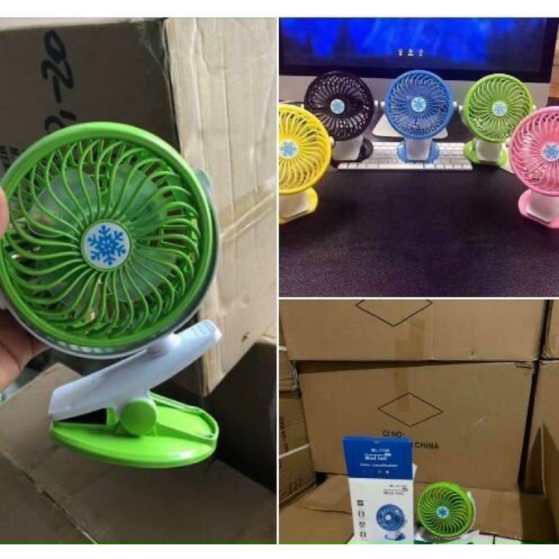 Quạt mini tích điện để bàn xoay 360 độ