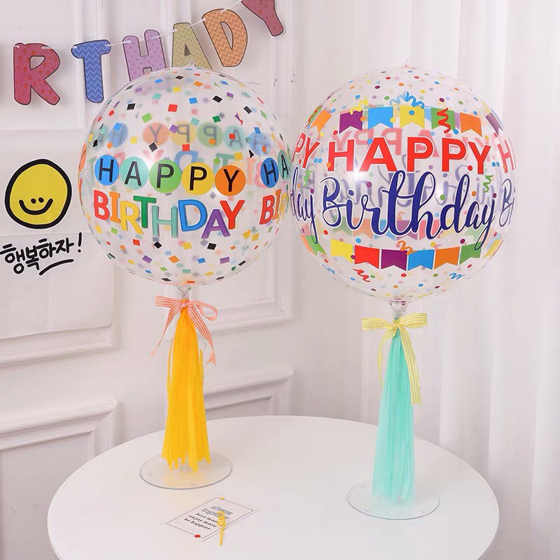 Bóng sinh nhật Hàn Quốc Mon Party Set bóng hình mặt cười mà vàng trang trí sinh nhật Hàn Quốc