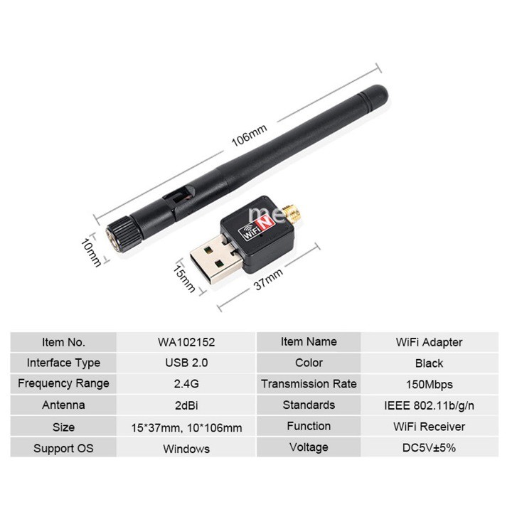 usb wifi 802.11 có anten thu wifi cho máy tính bàn, laptop