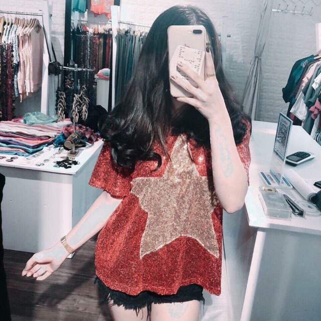 áo cờ đỏ sao vàng đính kim sa siêu xinhhhh