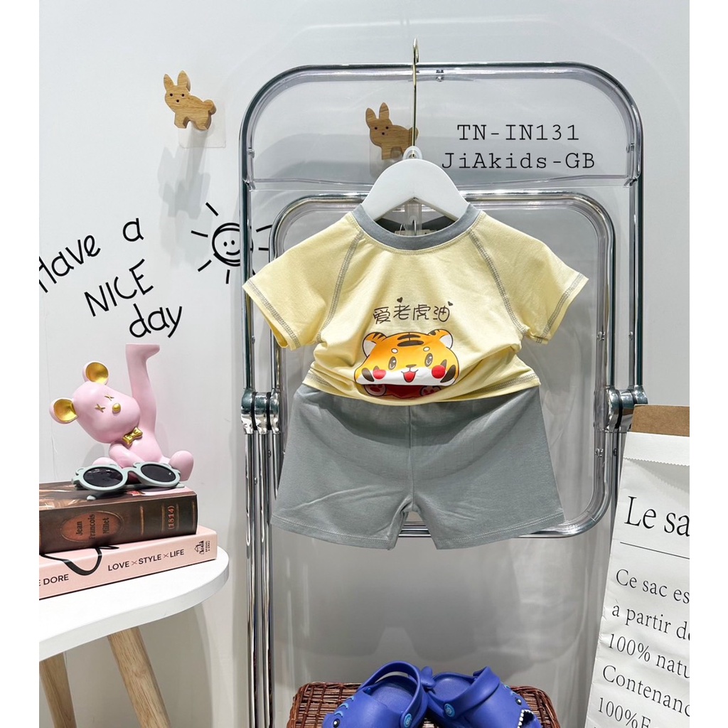 Bộ Cộc Tay THUN LẠNH MINKY MOM Chạy Viền Chỉ In Hình Nhân Vật Hoạt Hình Cho Bé TN-IN131