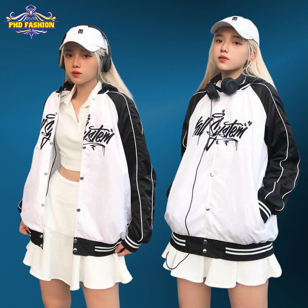 Áo khoác bomber unisex chất dù 2 lớp cao cấp không bong tróc chất vải mịn không xù lông, cam kết video kèm ảnh chụp