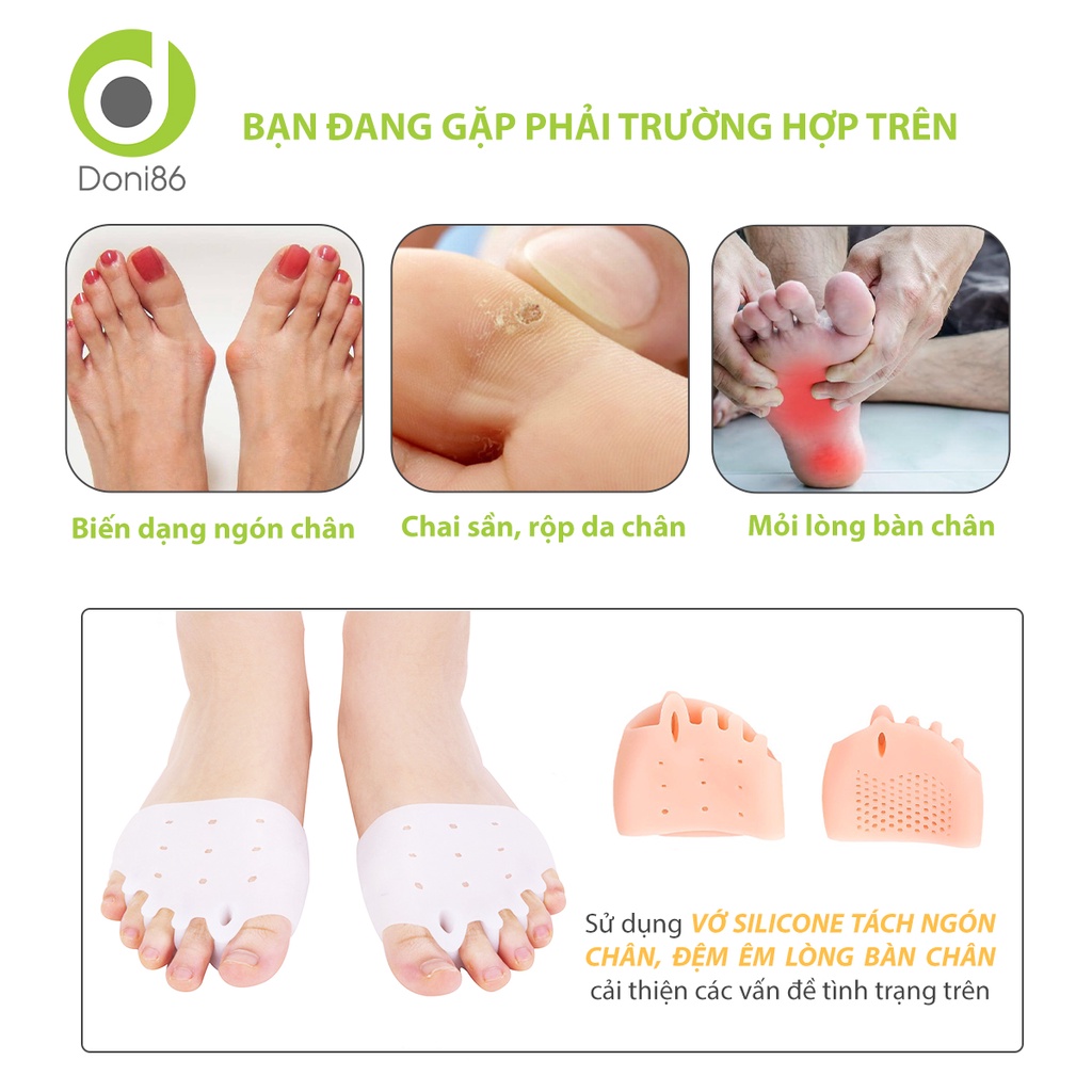 Vớ silicone định hình các khớp ngón chân giảm tình trạng ma sát, hạn chế chống trầy, chai sần, đau thốn - Doni - DOPK276