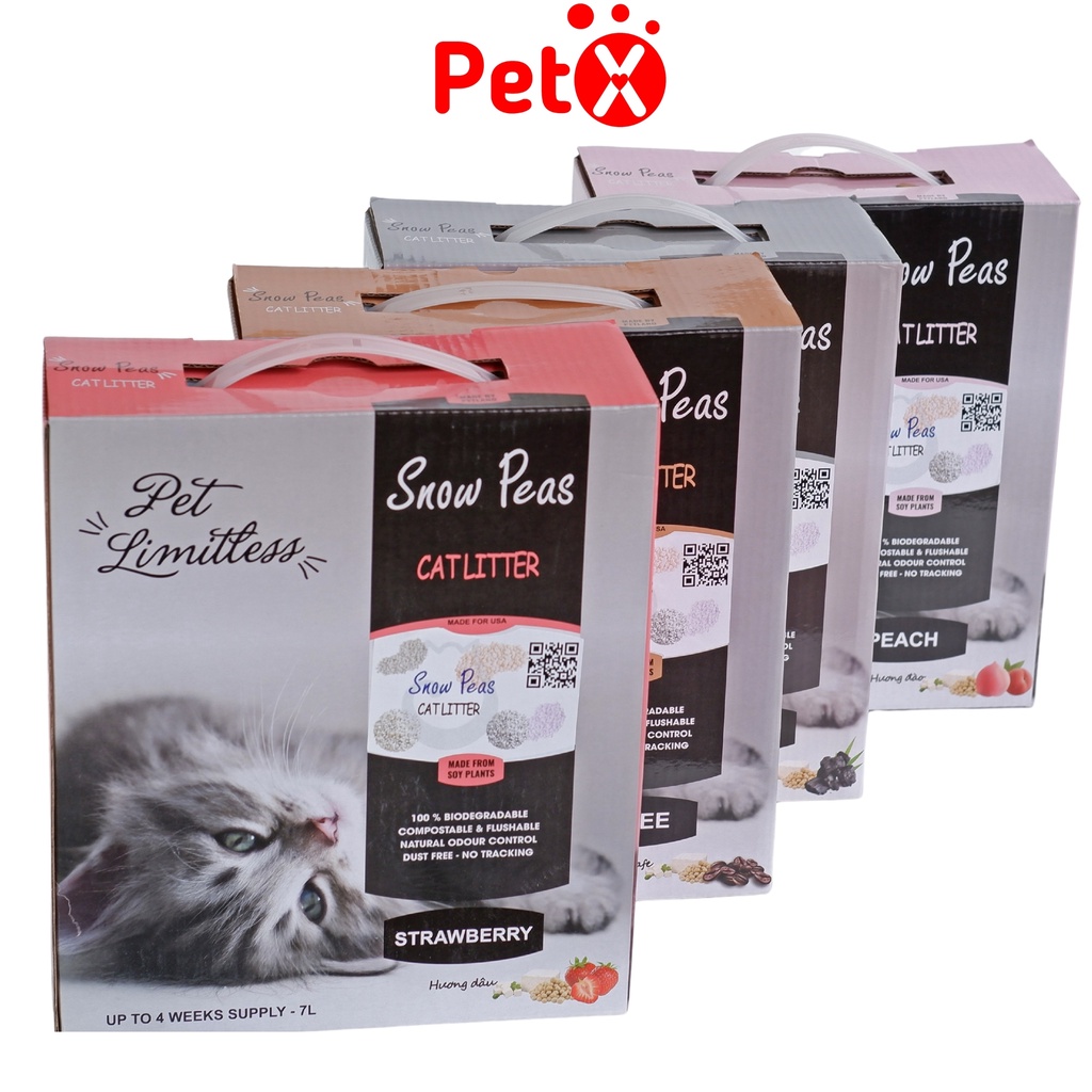 Cát vệ sinh mèo tofu, cát đậu tuyết, cát đậu phụ đậu nành hữu cơ xả bồn cầu 7L_2kg