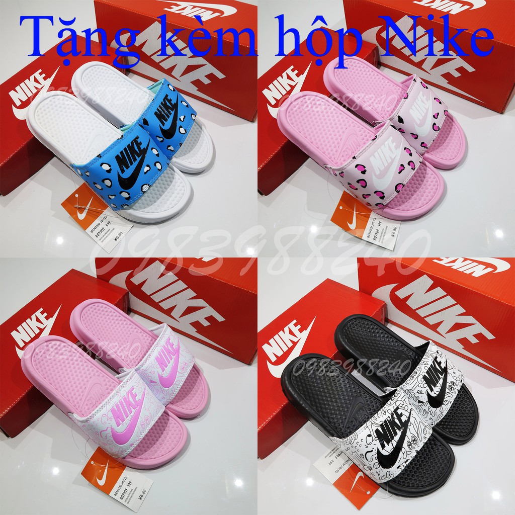 Dép Nike Nk quai ngang hoạt hình, báo đốm hot trend unisex nam nữ loại 1 cao cấp, tem size in nhiệt, tặng kèm hộp hãng.