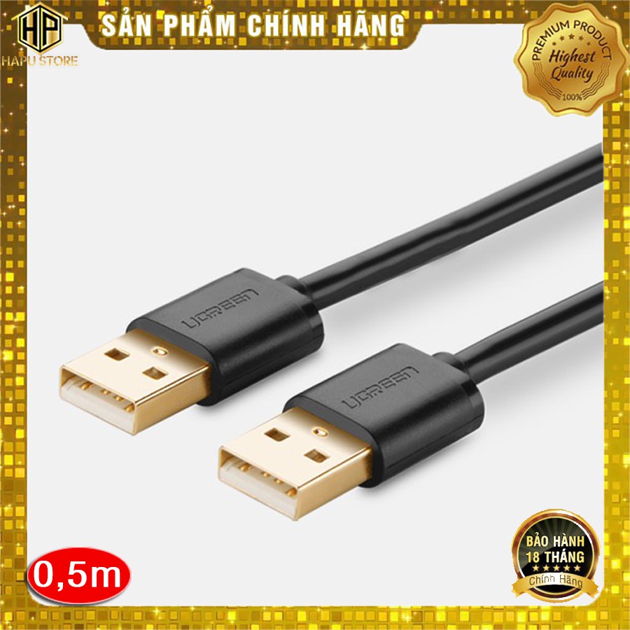 Cáp USB 2.0 Ugreen 10308 hai đầu đực dài 0,5m chính hãng - Hapustore