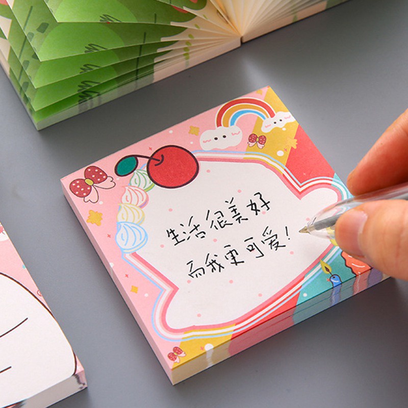 Set 100 Tờ Giấy Ghi Chú 50/80/100 Tờ Có Hình Thời Gian Màu Sắc Đơn Giản Tiện Dụng
