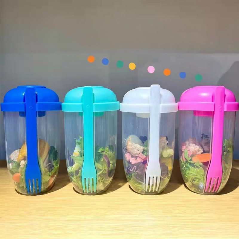 Bình trộn Salad, cốc trộn salad 1000ml, chất liệu nhựa an toàn, tiện lợi