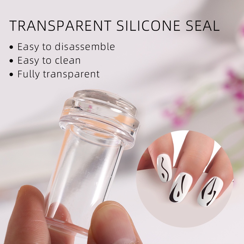 1 Bộ Dụng Cụ In Móng Tay Mini Trong Suốt