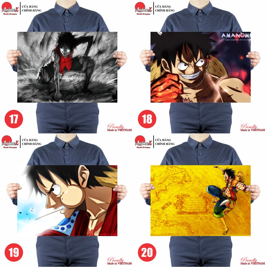 Tấm Tranh Poster Áp Phích Hình Monkey D. Luffy - Luffy Mũ Rơm - Anime One Piece - Onepiece - Đảo Hải Tặc By AnimeX 20/40