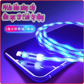 Cáp Sạc Led Từ 3 Đầu Nam Châm Streamer (Combo Gồm 3 Đầu Ss/Ip/S8)