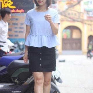 Áo sơ mi thô dáng babydoll