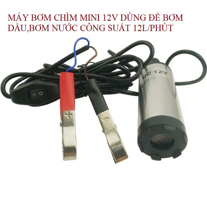 máy bơm chìm hút dầu mini 12V, 24V 💥FREESHIP💥máy bơm hút dầu ,hút nước mini 12V, 24V