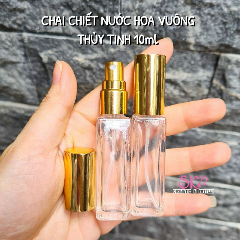 [NẮP VẶN]🧳CHAI CHIẾT NƯỚC HOA VUÔNG 10ml/20ml-✈