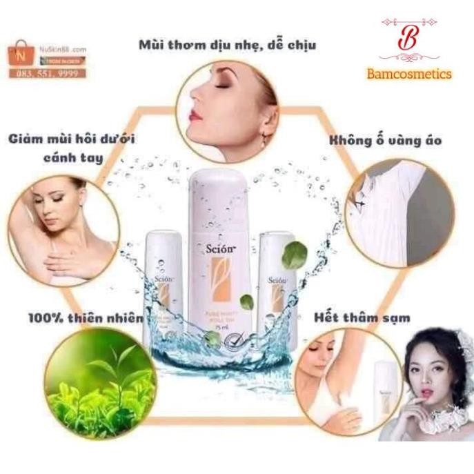 [Chính Hãng] Lăn Khử Mùi Scion Pure White Roll On 100% dứt điểm hôi nách 75ml