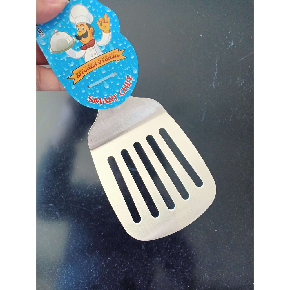 #Xẻng Chiên Lật T9 INOX 304 - Hàng Siêu Thị Đẹp - Cán Nhựa Đầm Tay Cao Cấp - Dày Dặn Chắc Chắn