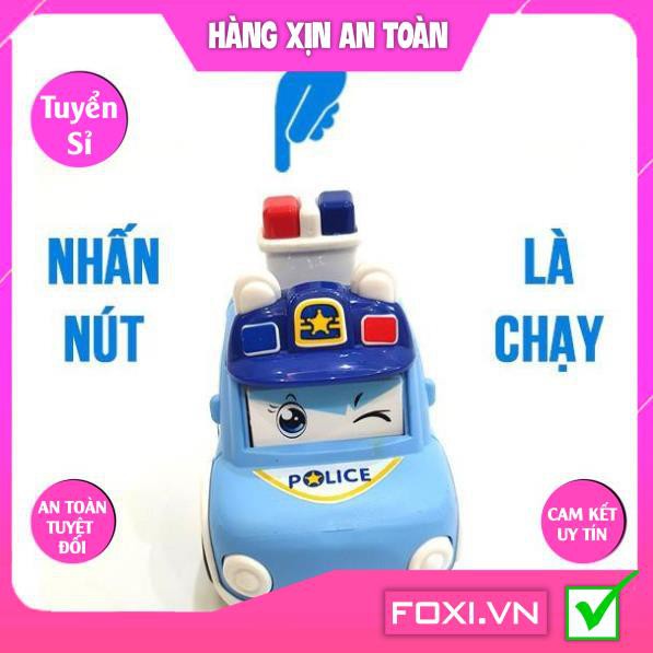 Xe đồ chơi cảnh sát police màu hồng và màu xanh siêu dễ thương cho các bé-Nhân vật hoạt hình siêu dễ thương đáng yêu