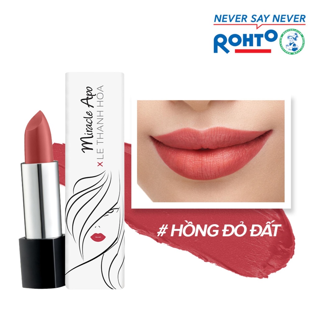 Son lì Miracle Apo Lipstick Matte x Lê Thanh Hòa Cosmopolitan 4g (Hồng đỏ đất)Son lì