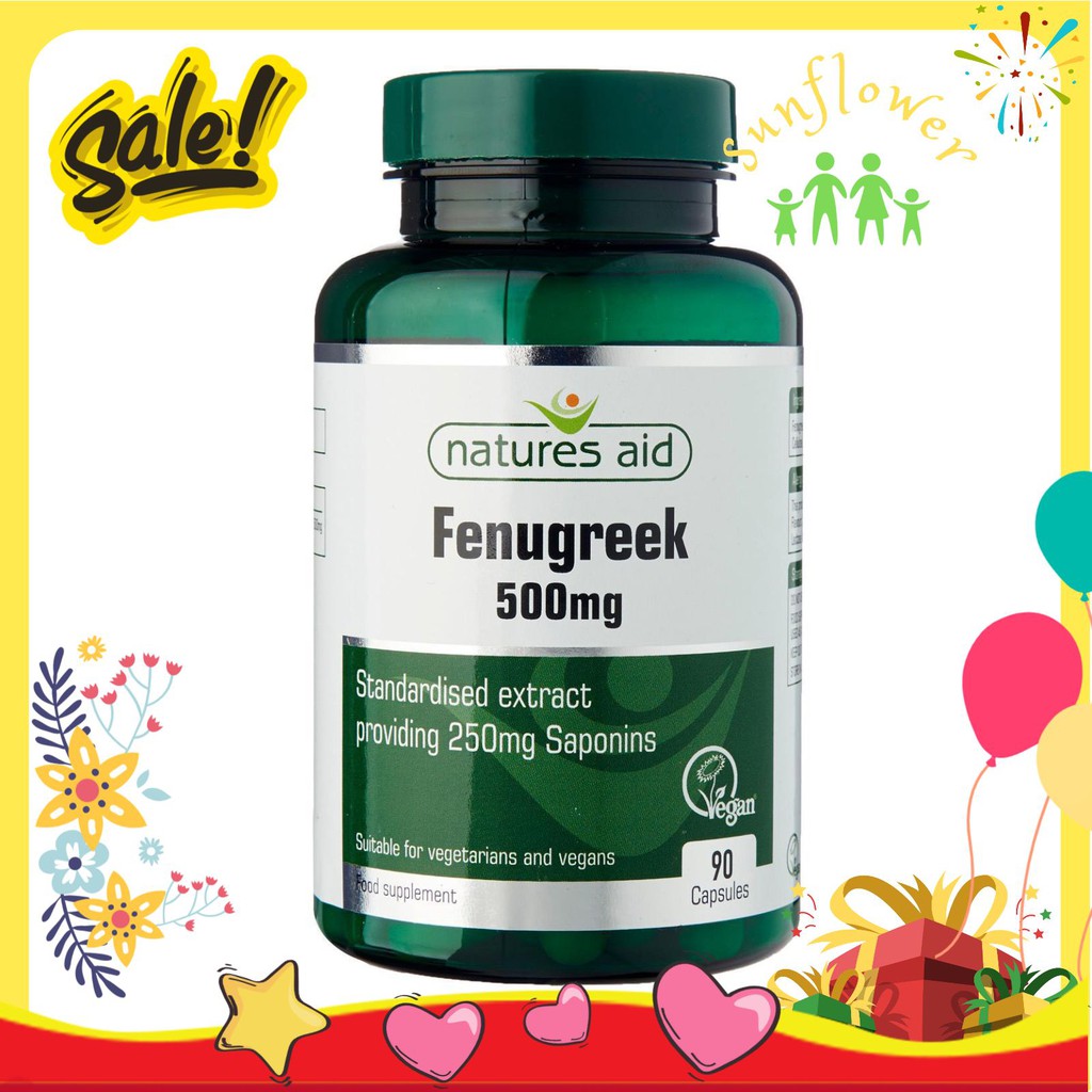 Viên Uống Lợi Sữa Cỏ Ca Ri Fenugreek Natures Aid 500mg 90 viên của Anh Quốc