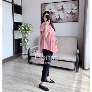 Áo bầu dáng sơ mi 1 màu