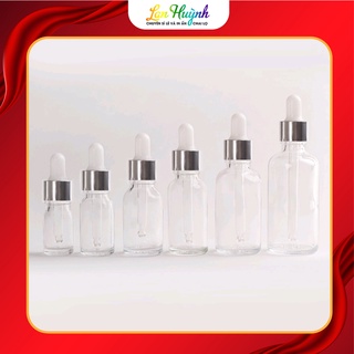 Combo 100 lọ chiết serum 5ml/10ml ,lọ chiết mỹ phẫm thủy tinh nắp bóp nhỏ giọt khoen bạc