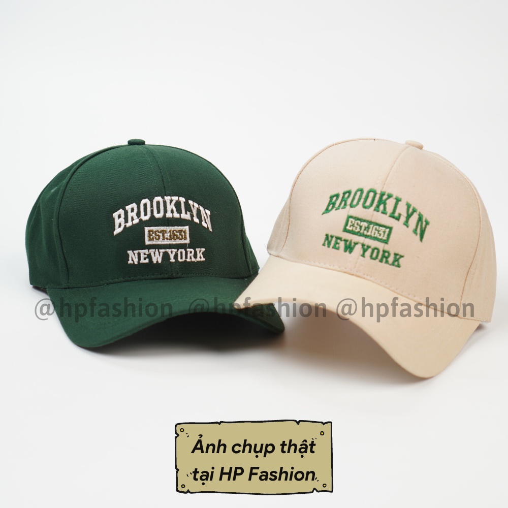 Mũ lưỡi trai ❤️ Nón kết thêu hình chữ Brooklyn 1631 chất kaki cao cấp form unisex nam nữ N80 - Happy Style
