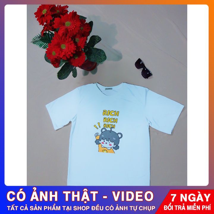 Áo thun nữ tay lỡ 💥𝐒𝐈𝐄̂𝐔 𝐑𝐄̉, 𝐒𝐈𝐄̂𝐔 Đ𝐄̣𝐏💥 freesize form rộng Unisex mặc đi học, cặp, nhóm, lớp in hình DỄ THƯƠNG