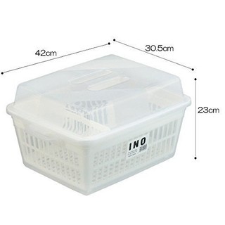 (Nội địa Nhật) Rổ úp bát đĩa có nắp Inomata