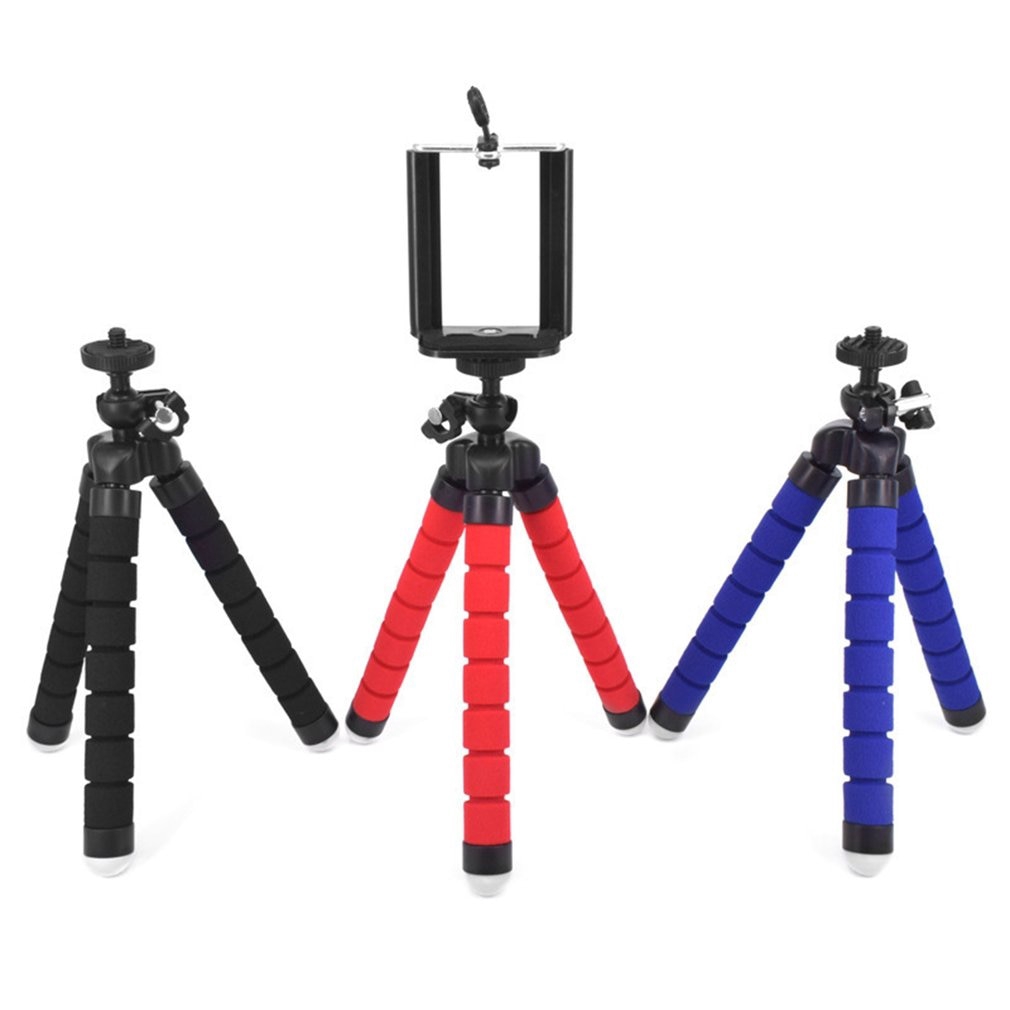 Linh hoạt Sponge Octopus Mini Tripod Với từ xa không dây Shutter Đối với iPhone nhỏ Máy ảnh Tripod Điện thoại Chủ kẹp đứng