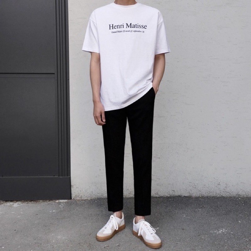 Áo Thun Tay Lỡ Unisex HENRI MATISSE vải cotton màu ĐEN/TRẮNG 🦋/Nam nữ unisex/FREESHIP 99K ❤️