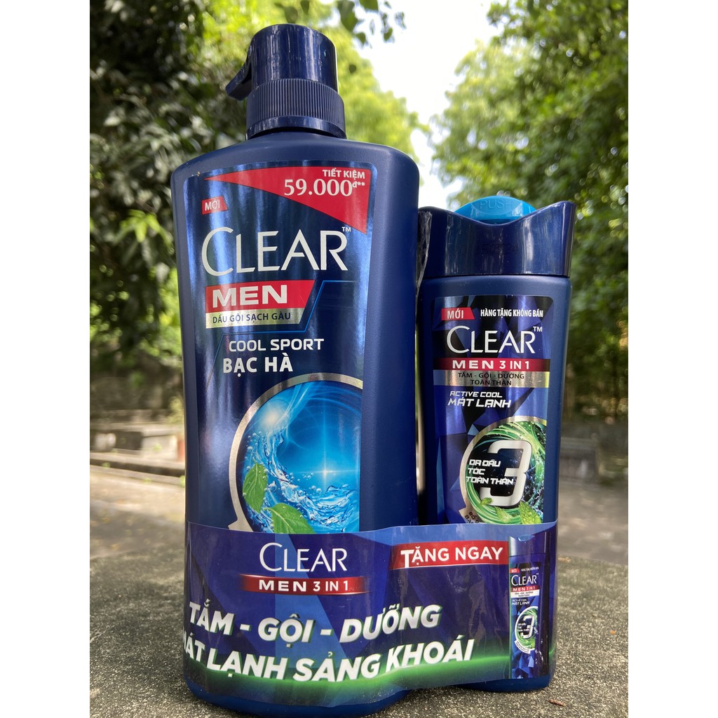 DẦU GỘI ĐẦU CLEAR MEN COOL SPORT 650ml BẠC HÀ có quà tặng