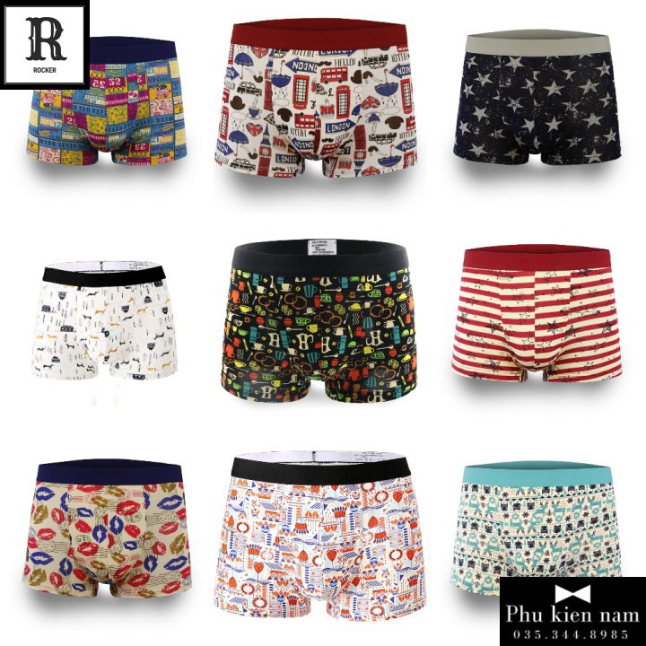[Hộp] Combo 4 Quần Lót Nam Boxer Quần Sịp Thoáng Mát S027