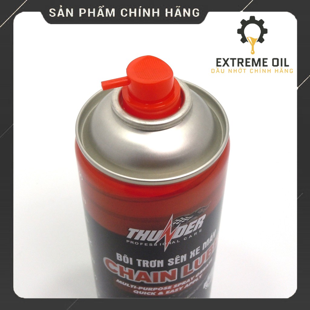 Chai xịt dưỡng sên Thunder Chain Lube 400ml, xịt bôi trơn xích xe máy