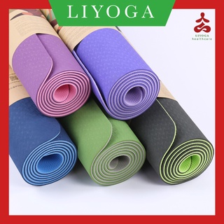 Thảm tập YOGA Chống trượt, Thảm tập GYM tại nhà tập thể dục Chất liệu tpe 2 lớp chống trơn tuyệt đối liyoga