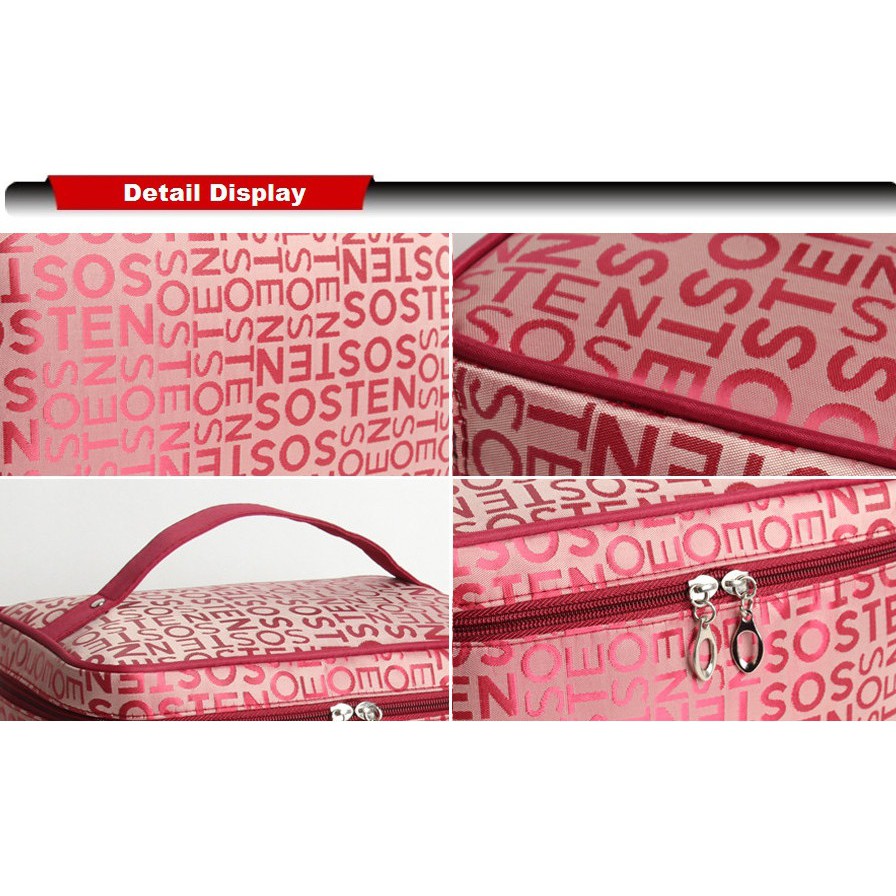 Túi đựng mỹ phẩm in họa tiết chữ lớn độc đáo
