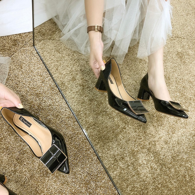 Giày cao gót mũi nhọn phong cách Hàn Quốc thanh lịch dành cho nữ