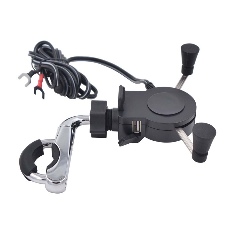 Giá Đỡ Điện Thoại Gắn Tay Lái Xe Máy Kèm Sạc USB 12V Chất Lượng Cao