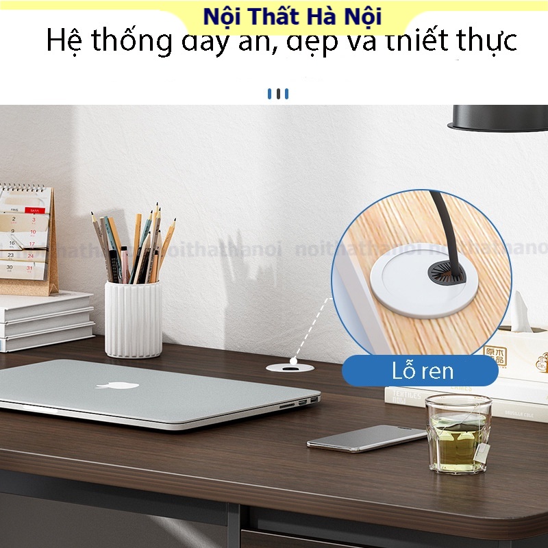 Bàn để máy tính cây mặt bàn có kích thước lớn kèm ngăn kéo có khóa, bàn học khung chắc chắn chống gỉ bền bỉ mẫu hiện đại