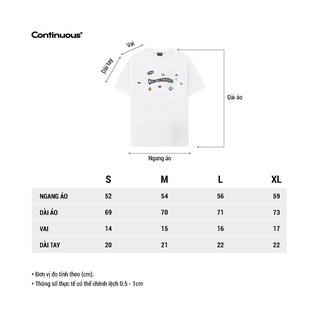 Áo thun Continuous - CTNS - STICKER - VẨY SƠN/ White