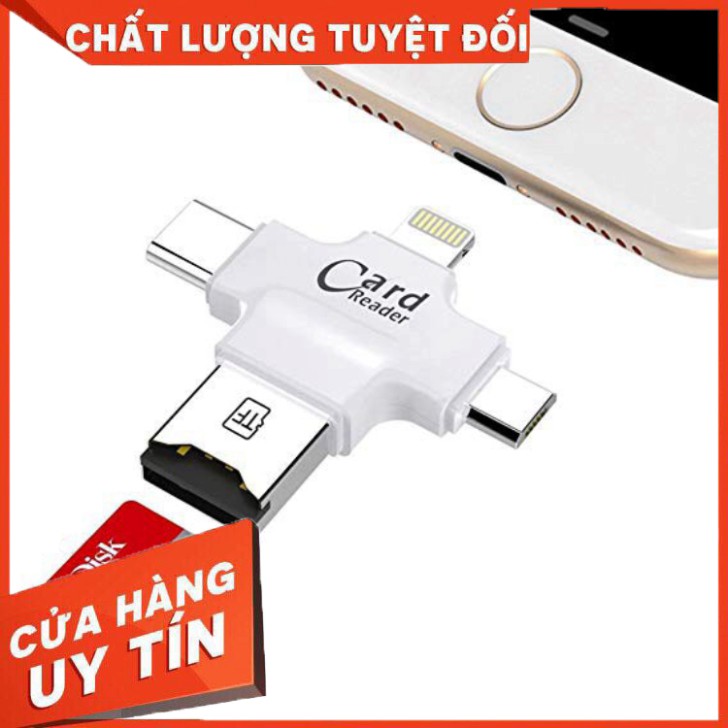 Đầu đọc thẻ Microsd cho Các Máy Điện Thoại Iphone - Samsung - Android - Pc Otg 4 in 1