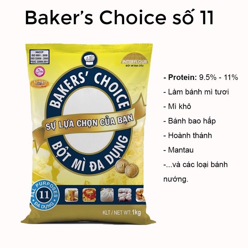 Bột mỳ baker choice số 8,11, 13( Bột mì đa dụng)